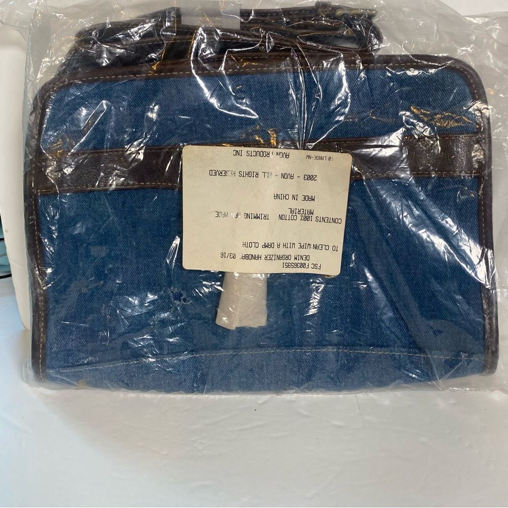 Avon Vintage New With Tags Denim Organizer Handbag
